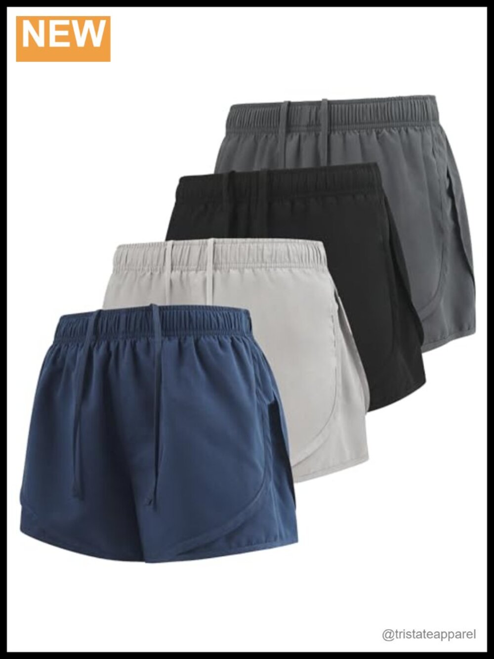 Womens Athletic Running Shorts Brief Liner Moisture Wicking 4 Pack